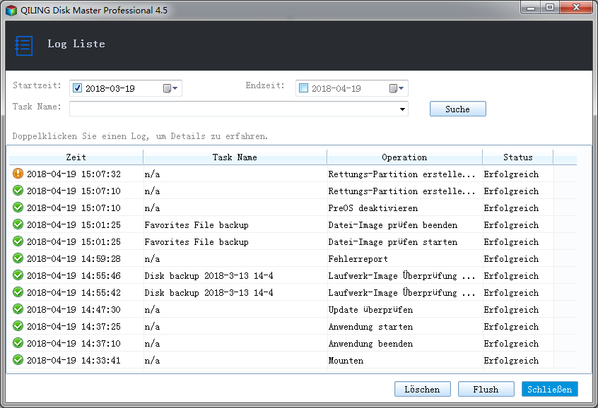 disk master logs