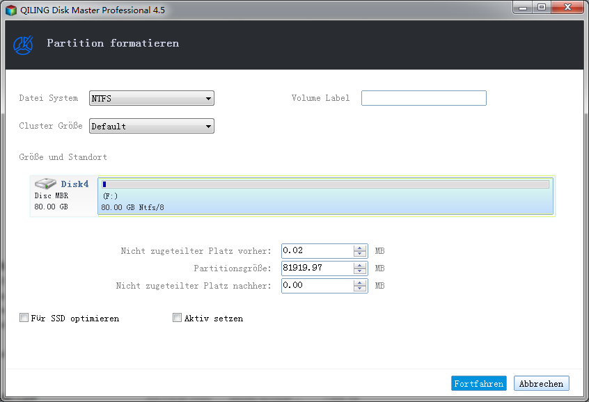 Partition formatieren