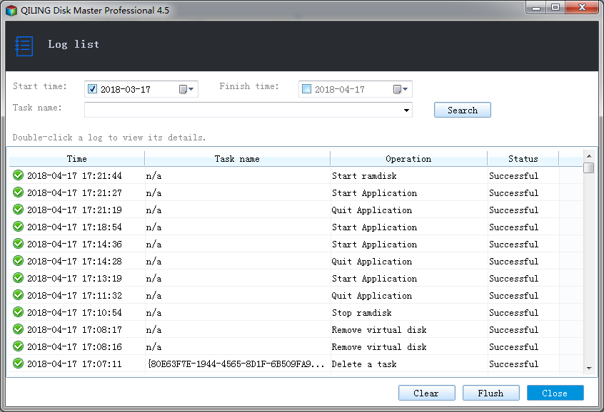 disk master logs