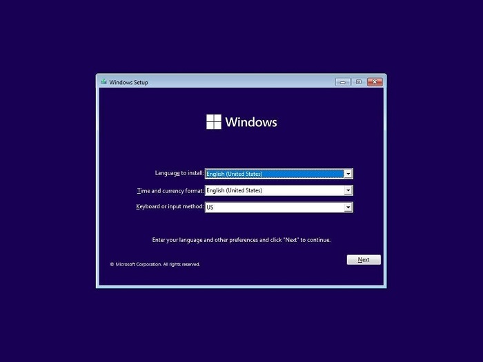 clean install windows 11 step 1