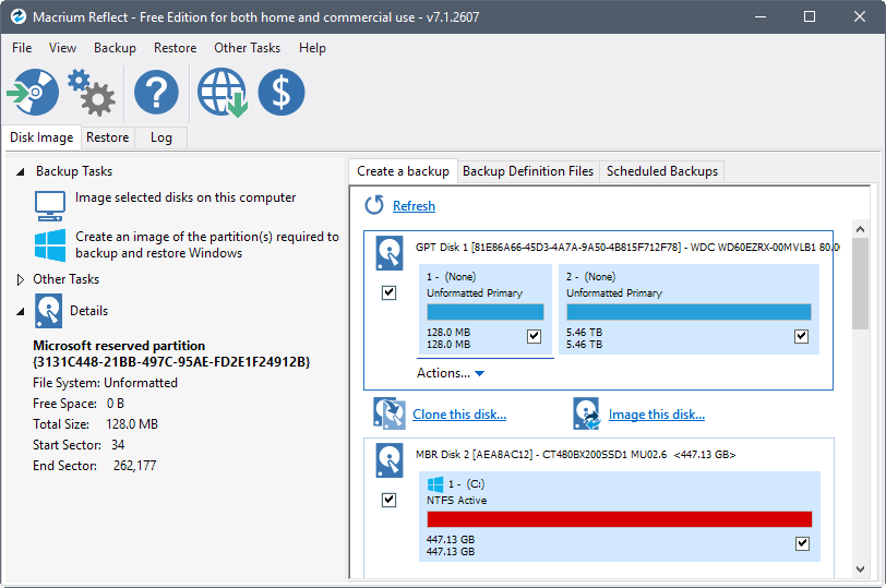 macrium reflect disk clone