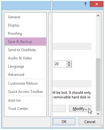 Manually backup OneNote.