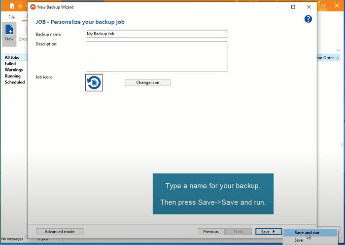 back up files to external usb using fbackup