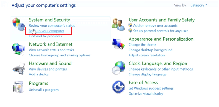 backup computer Windows 7 with backup and restore - 2