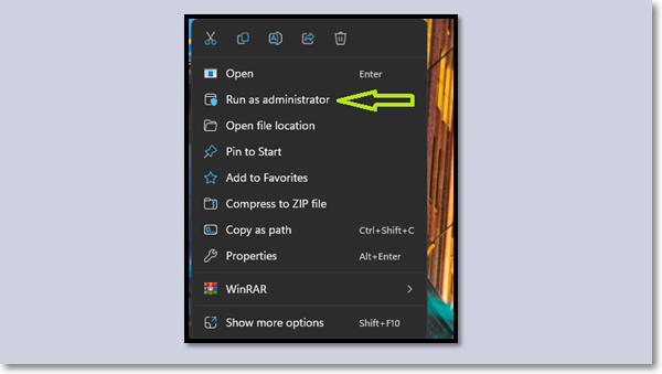 run as administrator