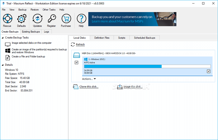 macrium reflect 8 workstation