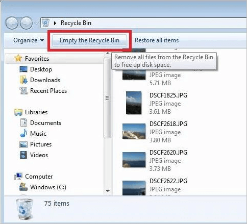 data in recycle bin