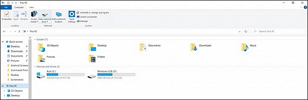 my computer in file explorer