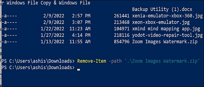 remove items powershell