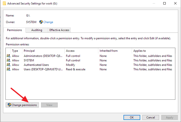 change permissions to fix wd my passport access denied
