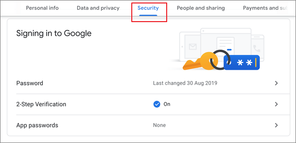 choose gmail password