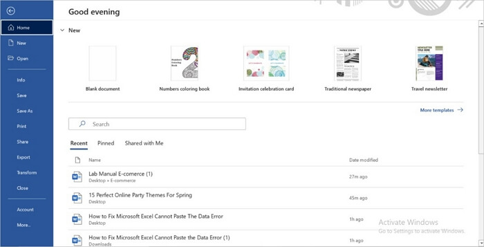 Microsoft office cannot open this file because some parts are missing or invalid