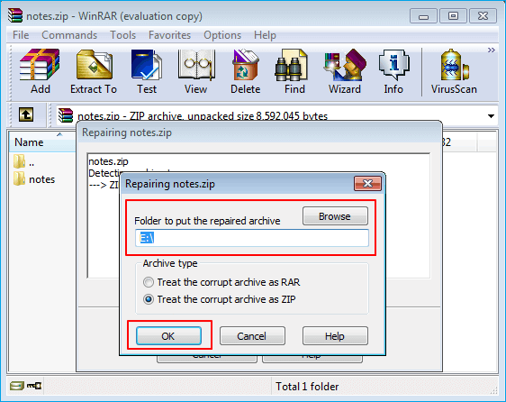 Repair corrupted or invalid ZIP file.