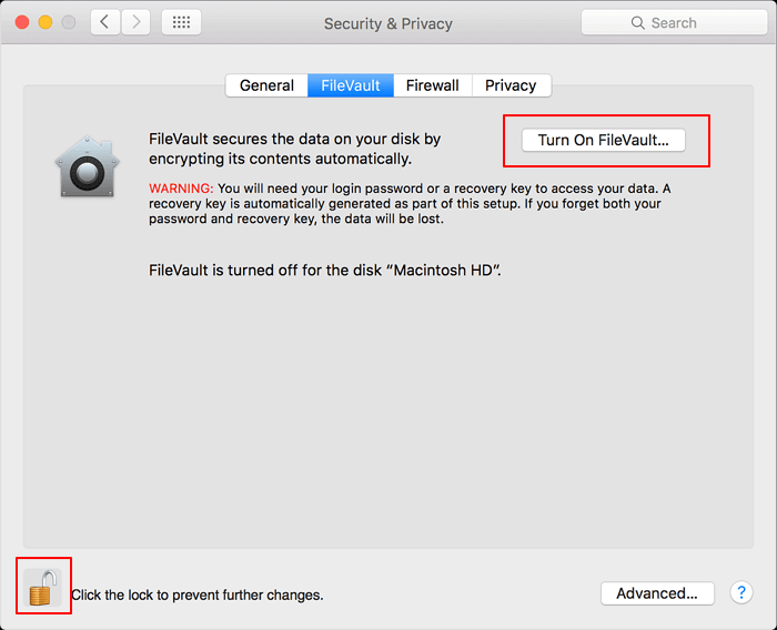 Open FileVault