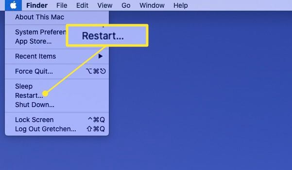 Restart the mac