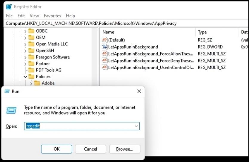 open registry editor