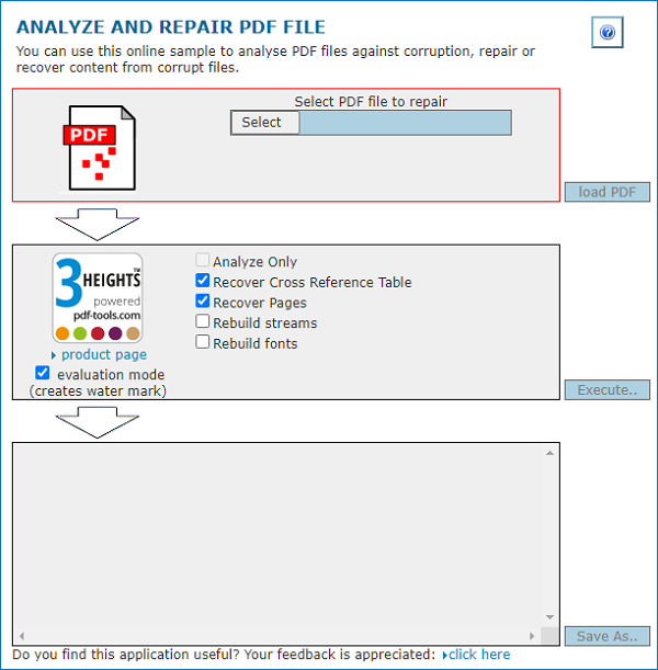 PDF-online interface