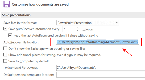 recover unsaved powerpoint files through autorecover