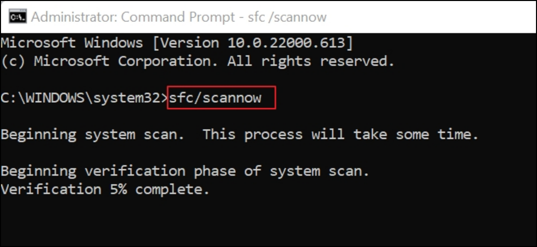 sfc/scannow