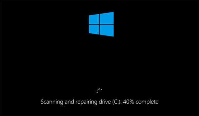 scanning and repairing drive stuck