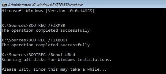 Fix mbr using cmd