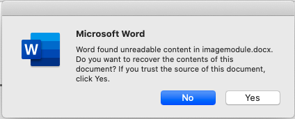 word found unreadable error